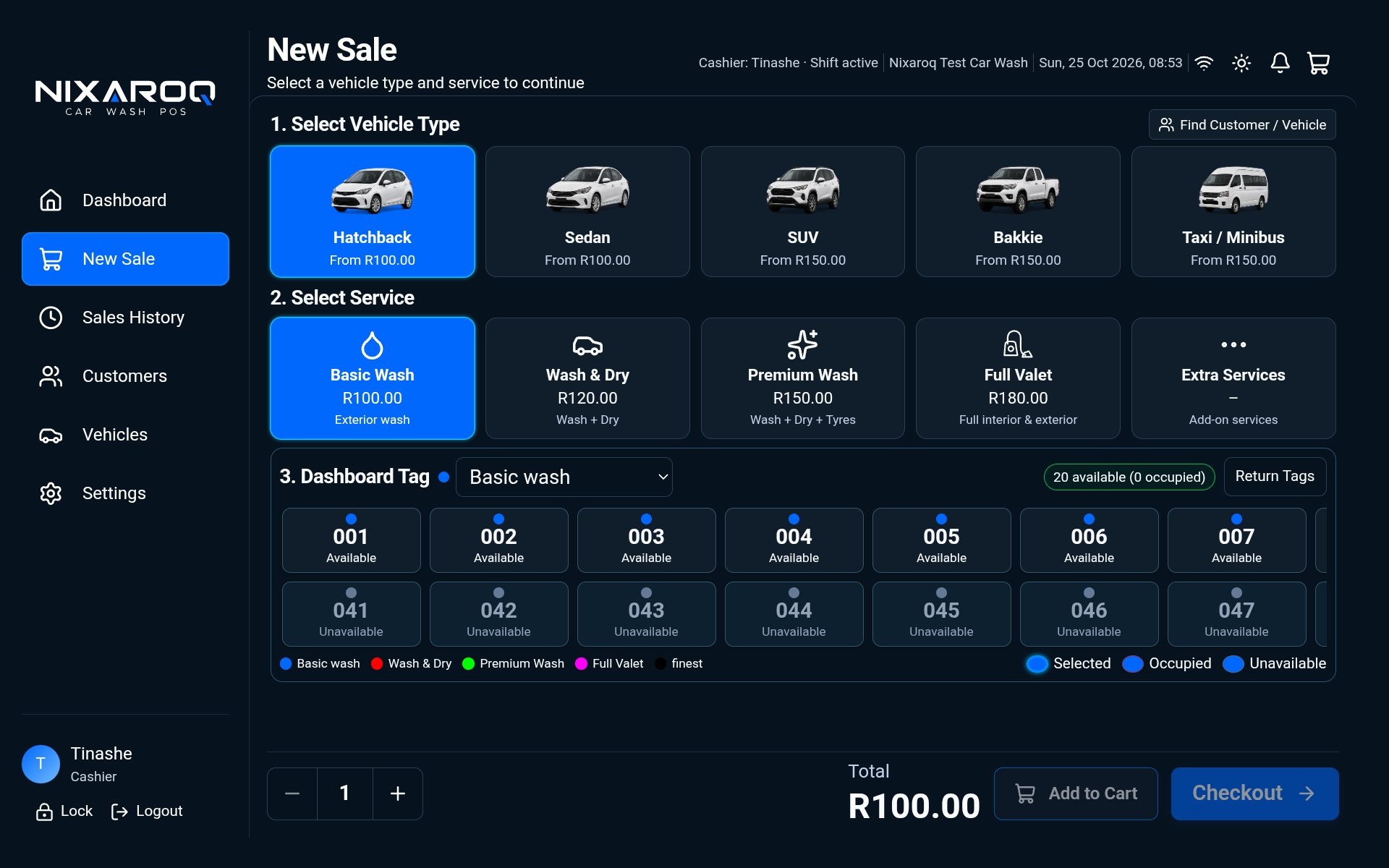 Cashier POS: New Sale, genuine Nixaroq application screenshot